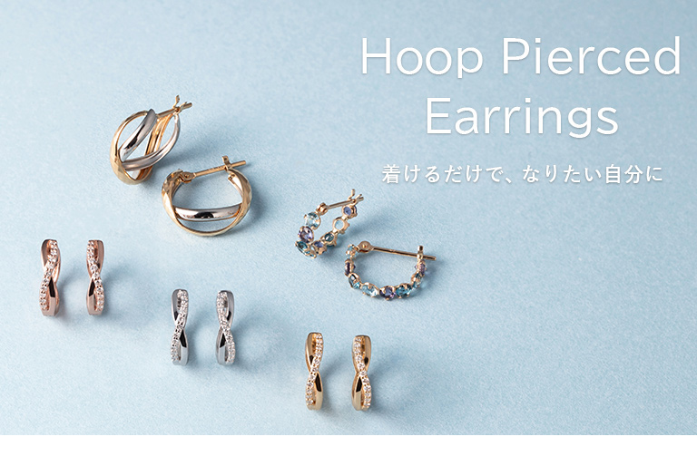 Hoop Pierced Earrings-Colored Stone(フープピアス特集-カラー