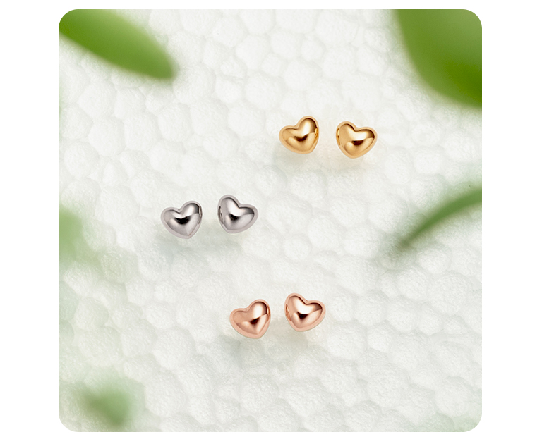 ジュエリーツツミ　PTハートアンドキューピット K10ピンクゴールドダイヤモンドネックレス(RPN784-001)|TSUTSUMI