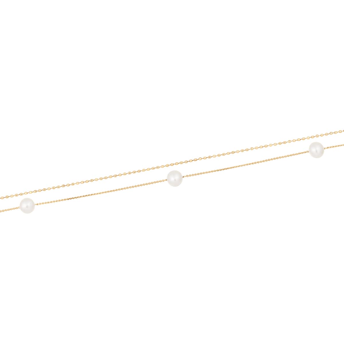 K10イエローゴールド淡水パールネックレス 