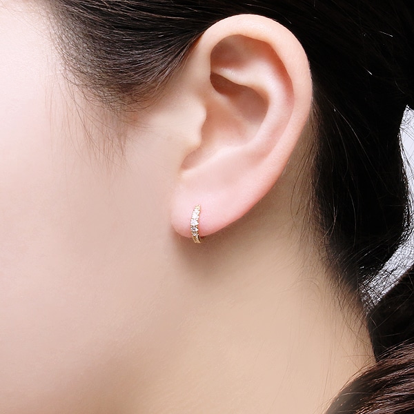 ツツミ ☆18K イエローゴールドフープピアス☆-