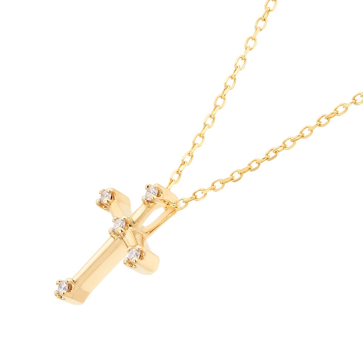 K10イエローゴールドダイヤモンドネックレス 