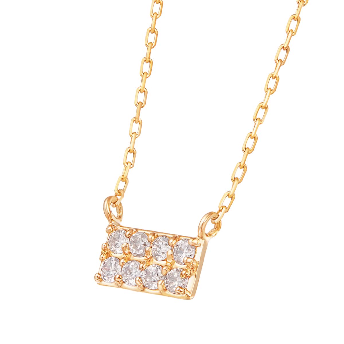 K10イエローゴールドダイヤモンドネックレス 