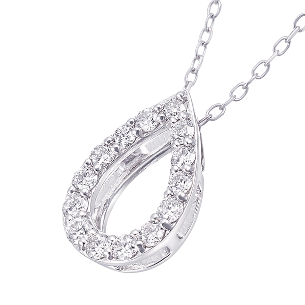 K10ホワイトゴールドダイヤモンドネックレス 