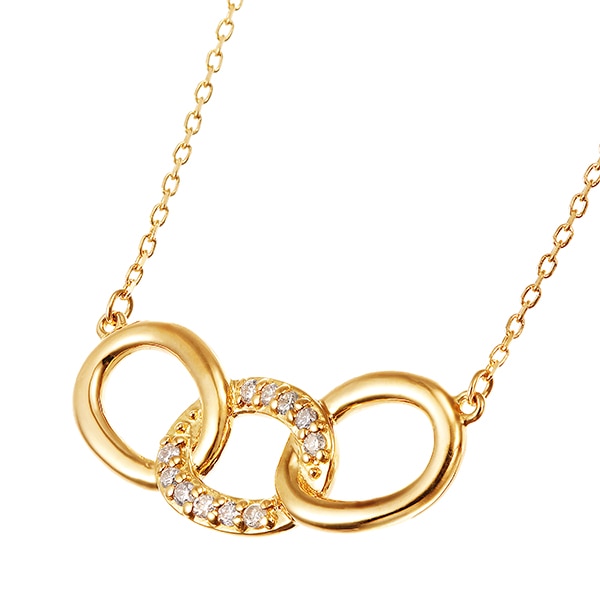 K18イエローゴールドダイヤモンドネックレス 