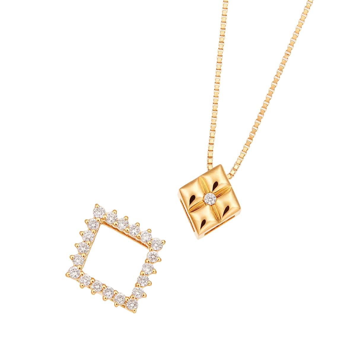 K18イエローゴールドダイヤモンドネックレス 