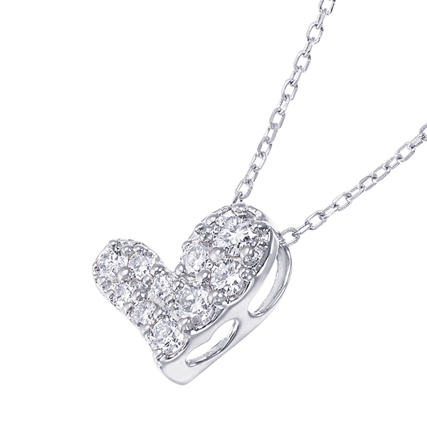 K10ホワイトゴールドダイヤモンドネックレス 