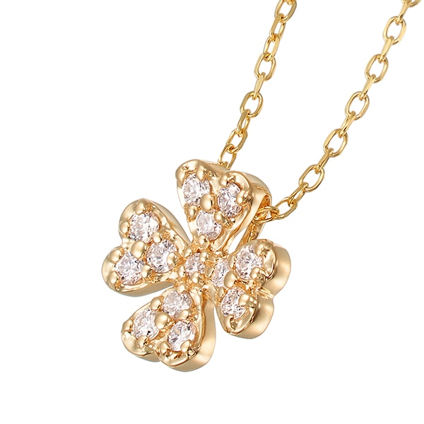 K10イエローゴールドダイヤモンドネックレス 