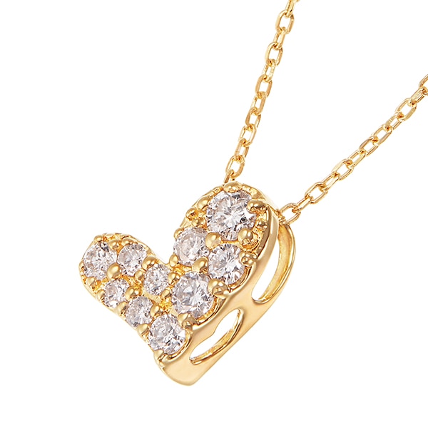 K10イエローゴールドダイヤモンドネックレス 