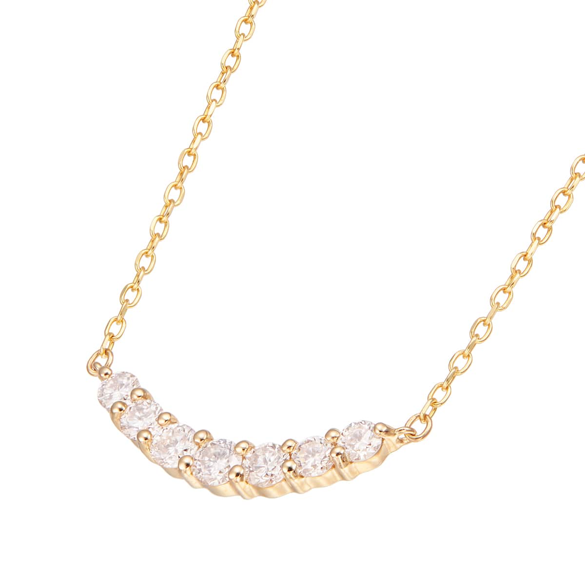 K10イエローゴールドダイヤモンドネックレス 