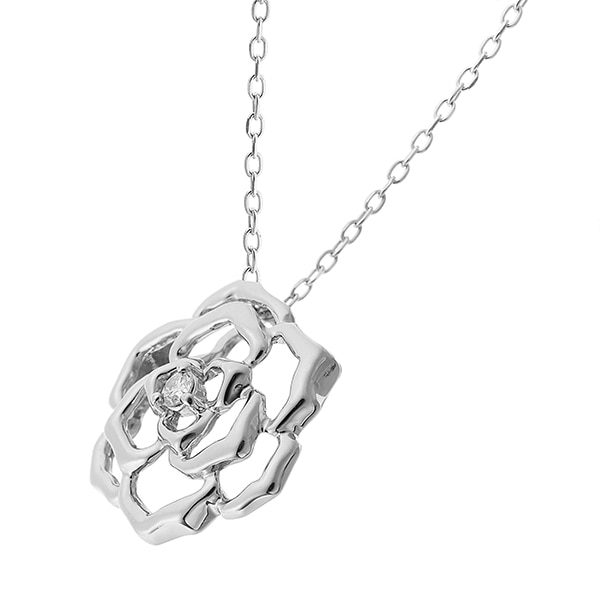 K10ホワイトゴールドダイヤモンドネックレス 