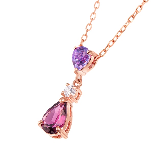 K10ピンクゴールドロードライトガーネットネックレス(RPN703)|TSUTSUMI