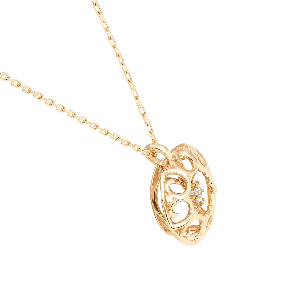 K10イエローゴールドダイヤモンドネックレス 