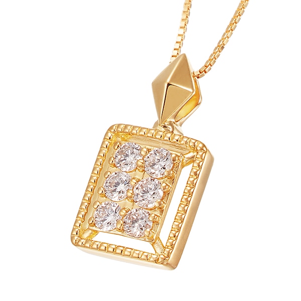 K18イエローゴールドダイヤモンドネックレス 