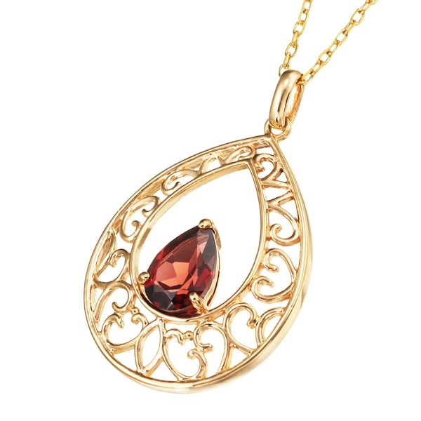 K10イエローゴールドアルマンダインガーネットネックレス ペンダントネックレス O1487752987(11500円)