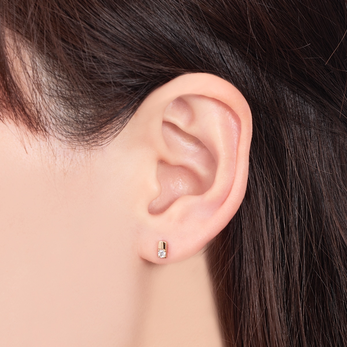 K10イエローゴールドダイヤモンドピアス 