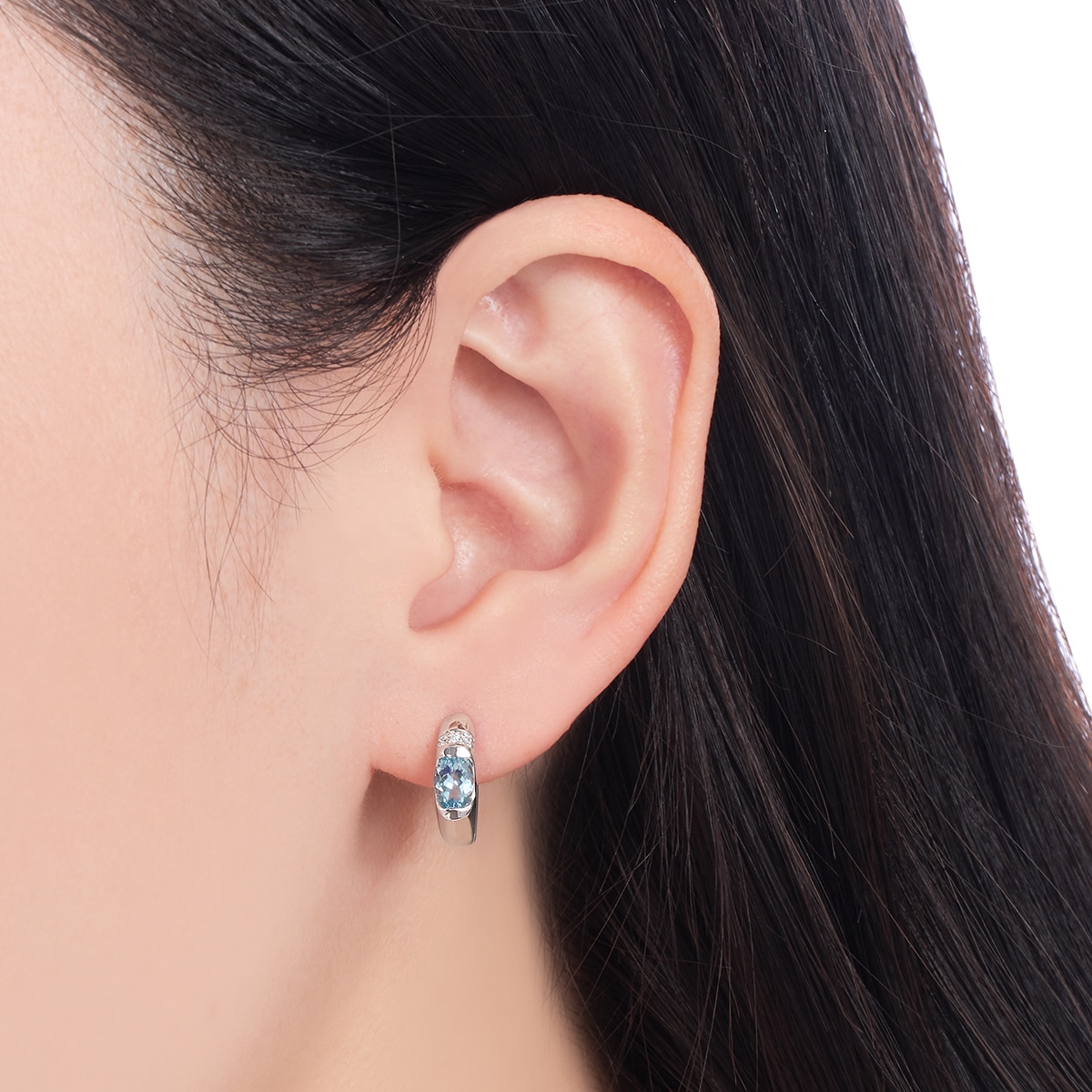 K10ホワイトゴールドアクアマリンピアス