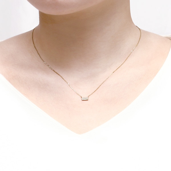 K10イエローゴールドダイヤモンドネックレス 