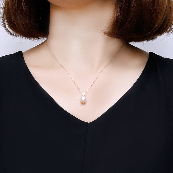 K18イエローゴールドアコヤ真珠ネックレス（8.5mm）(RPN458)|TSUTSUMI 