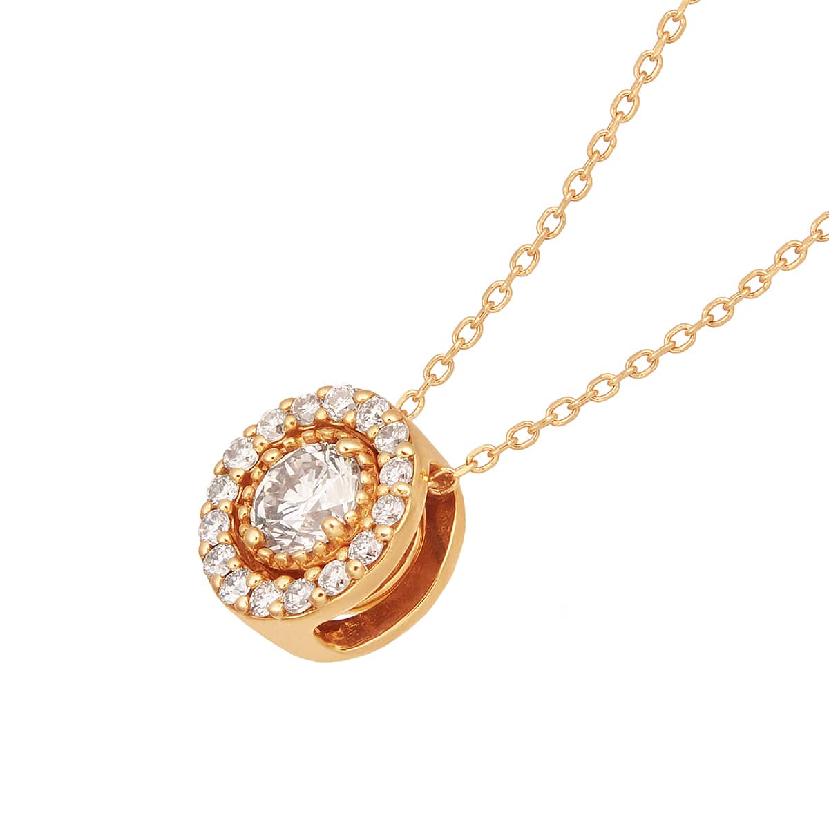 K18イエローゴールドダイヤモンドネックレス 