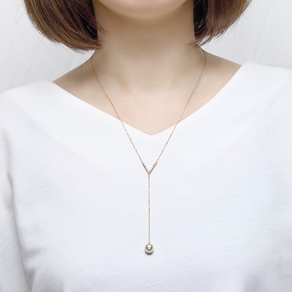K18イエローゴールドアコヤ真珠ネックレス（9mm)(RPN973-001)|TSUTSUMI 