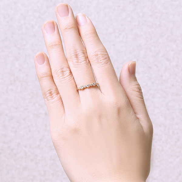 K18イエローゴールドダイヤモンドリング 