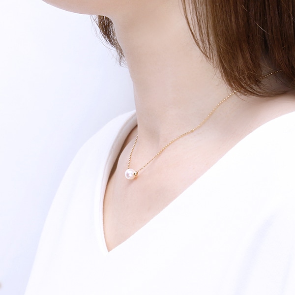 K18イエローゴールドアコヤ真珠ネックレス（6.5mm）: ペンダント・ペンダントネックレス|TSUTSUMIオンラインショップ