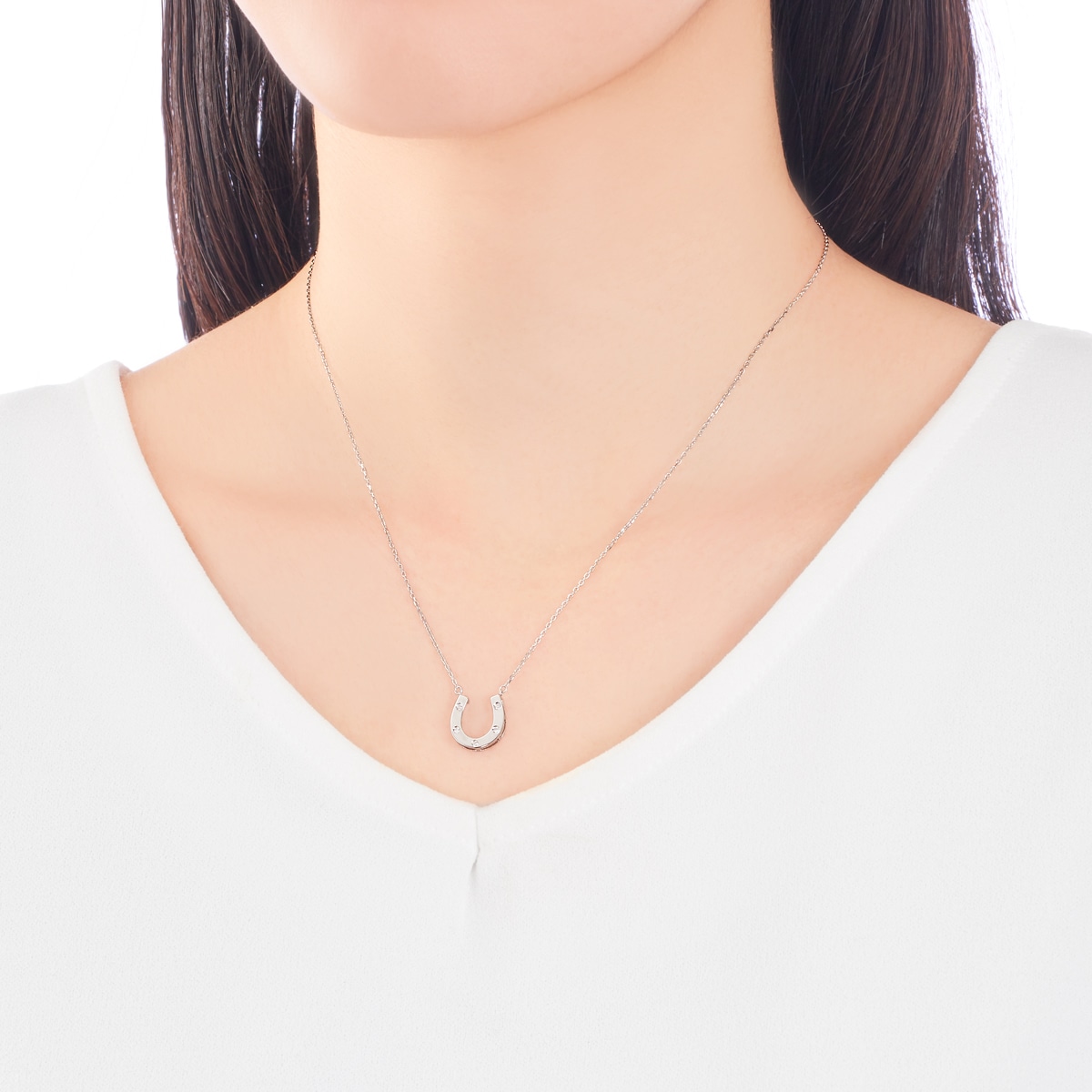 K10ホワイトゴールドダイヤモンドネックレス 