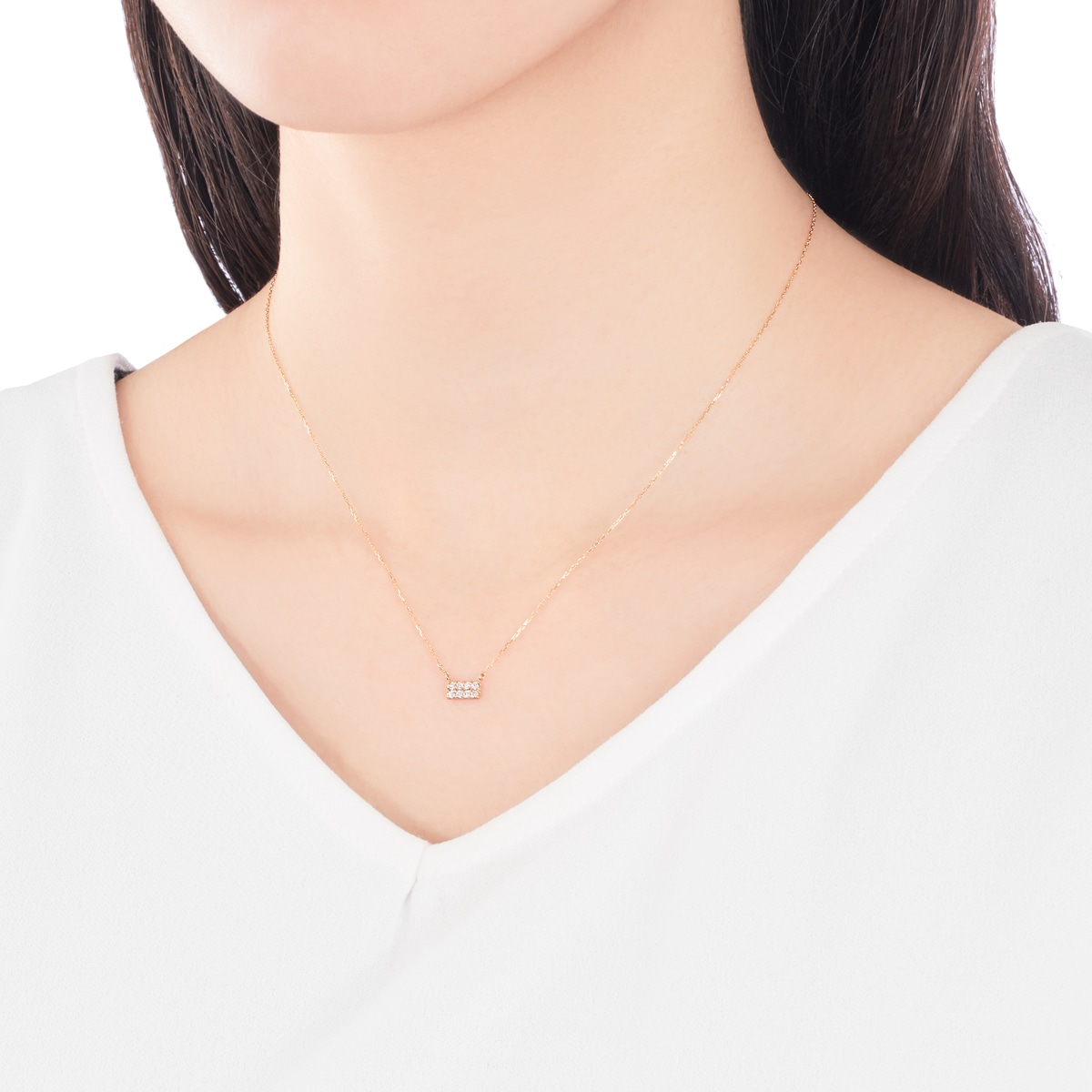 K10イエローゴールドダイヤモンドネックレス 