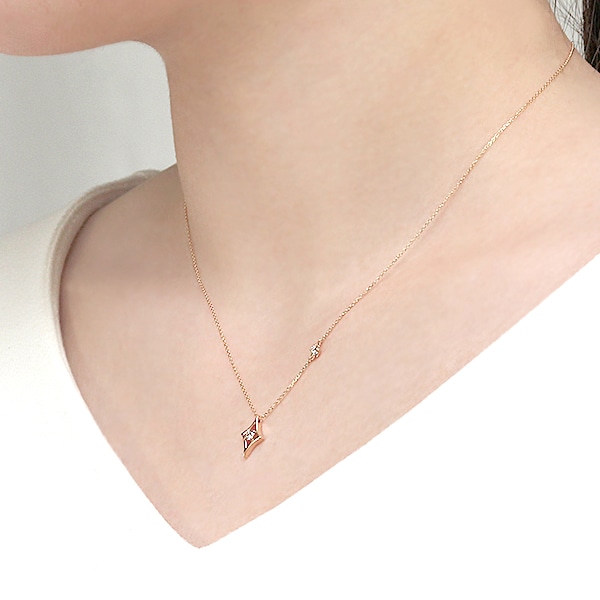 K18イエローゴールドダイヤモンドネックレス 