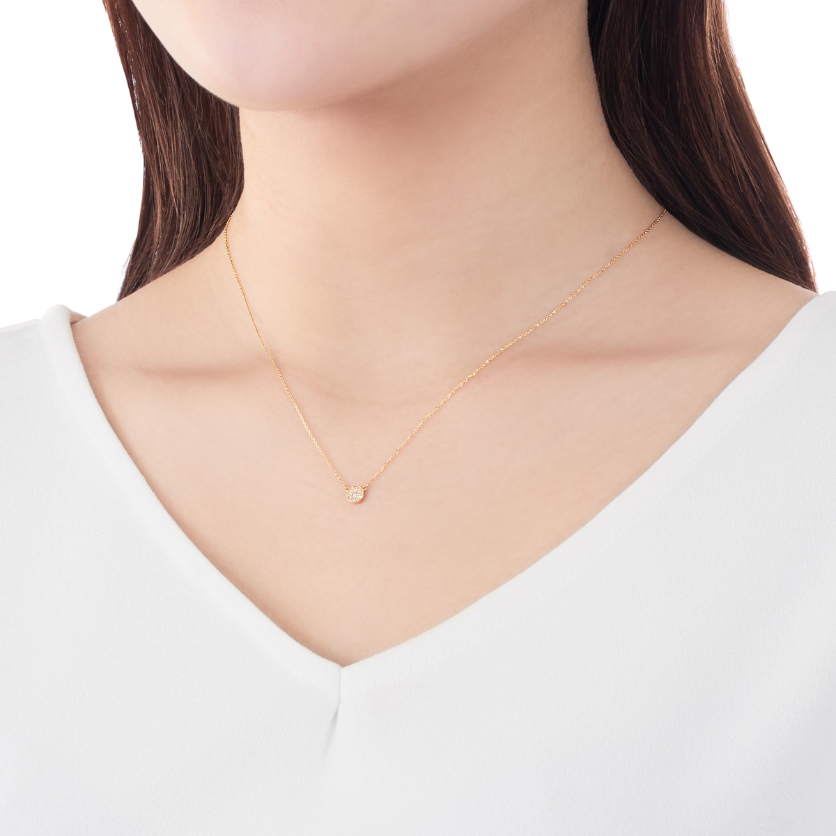 K18イエローゴールドダイヤモンドネックレス ペンダントネックレス F1691969098(13000円)