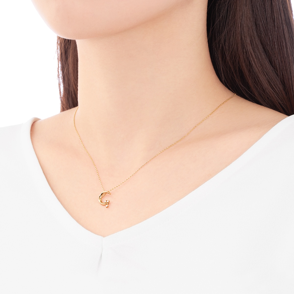 K18イエローゴールドダイヤモンドネックレス 