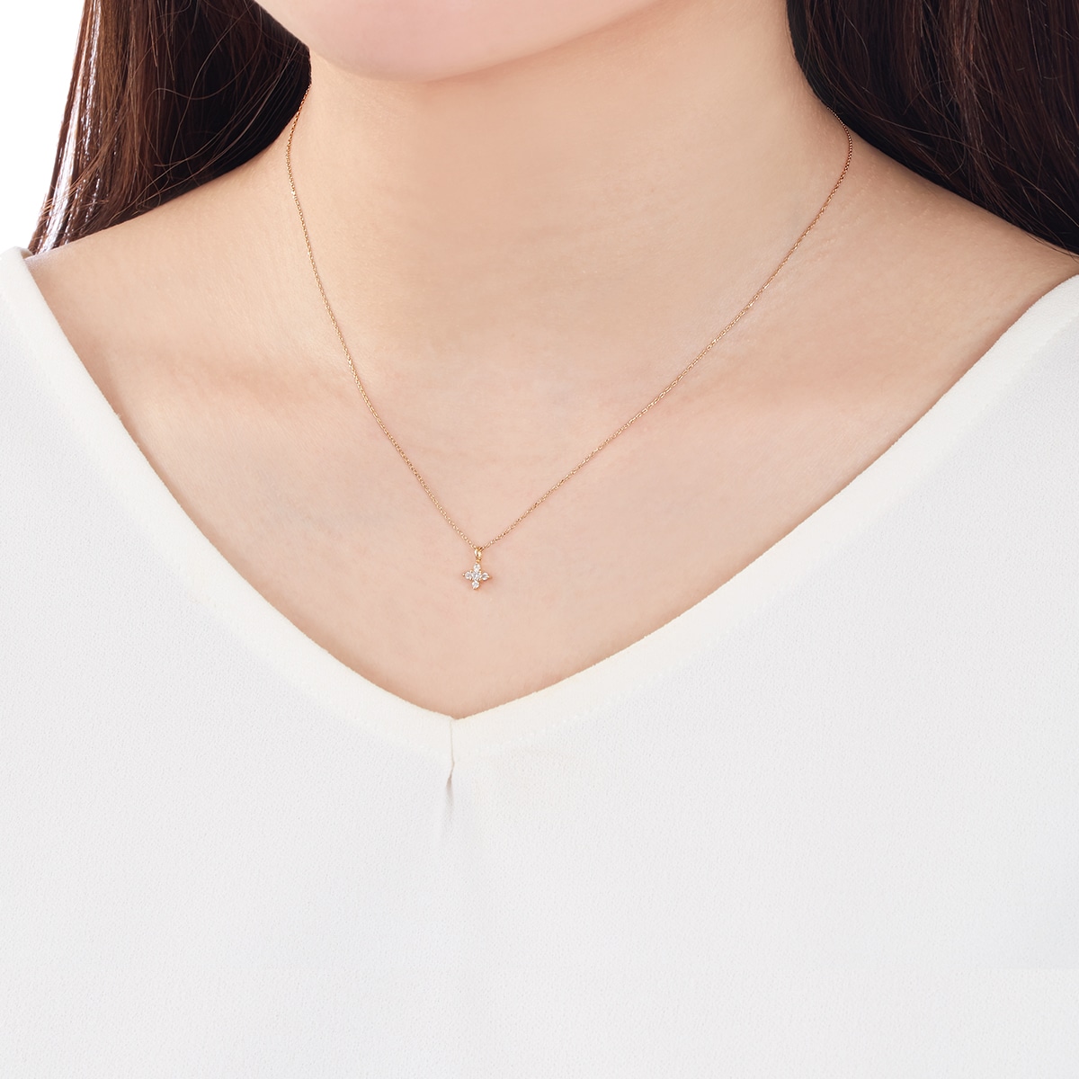 K18イエローゴールドダイヤモンドネックレス 