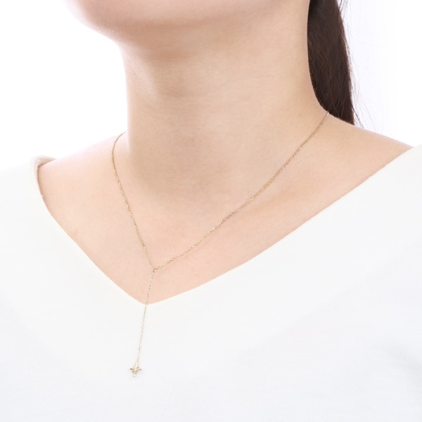 K10イエローゴールドダイヤモンドネックレス 