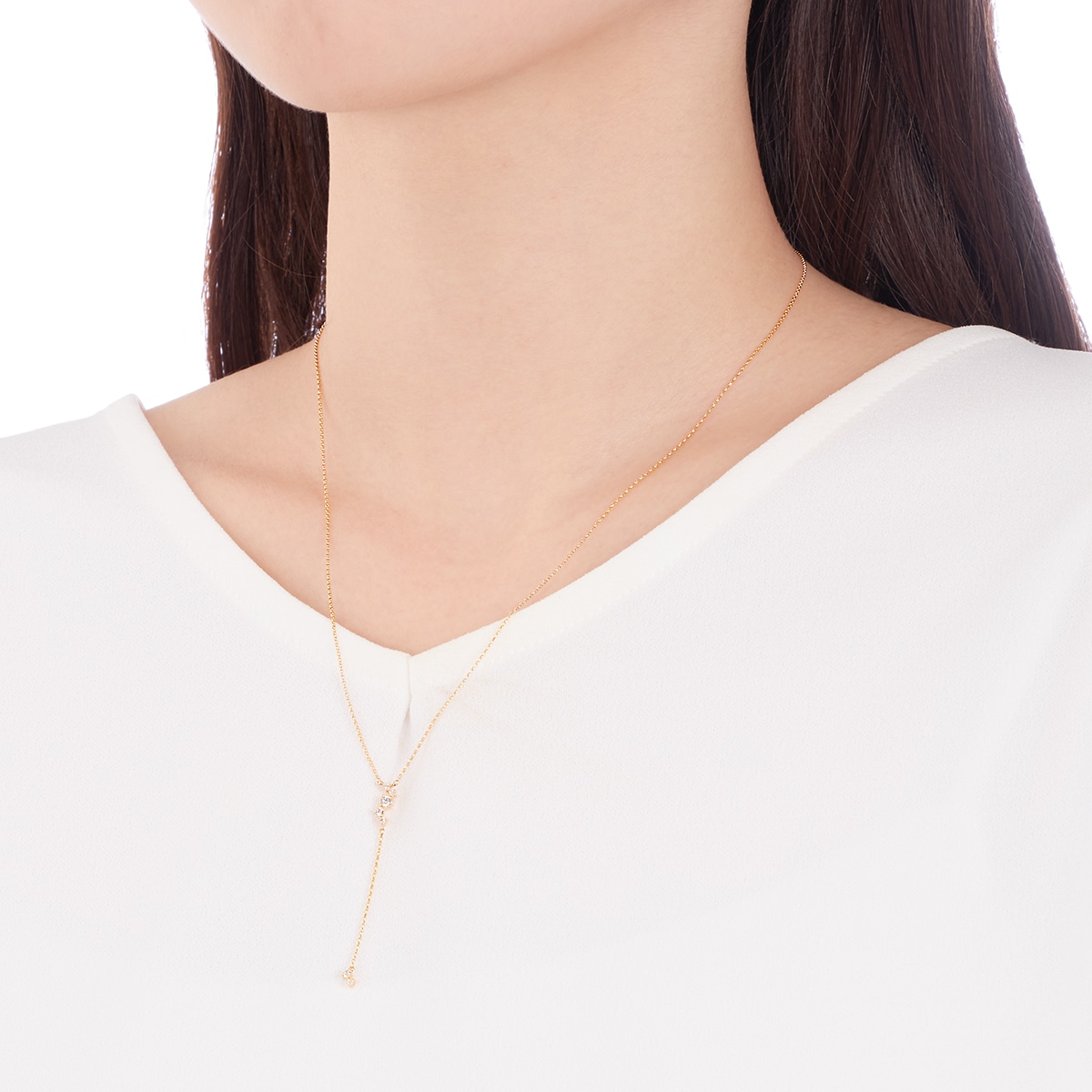 K18イエローゴールドダイヤモンドネックレス 