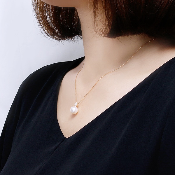 K18イエローゴールドアコヤ真珠ネックレス（8.5mm）(RPN458)|TSUTSUMI 