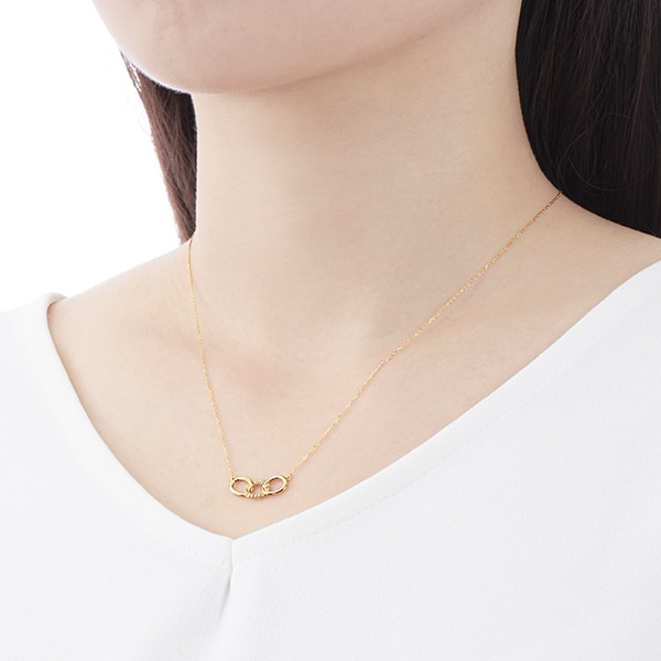 K18イエローゴールドダイヤモンドネックレス 