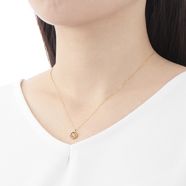 K10イエローゴールドダイヤモンドネックレス 