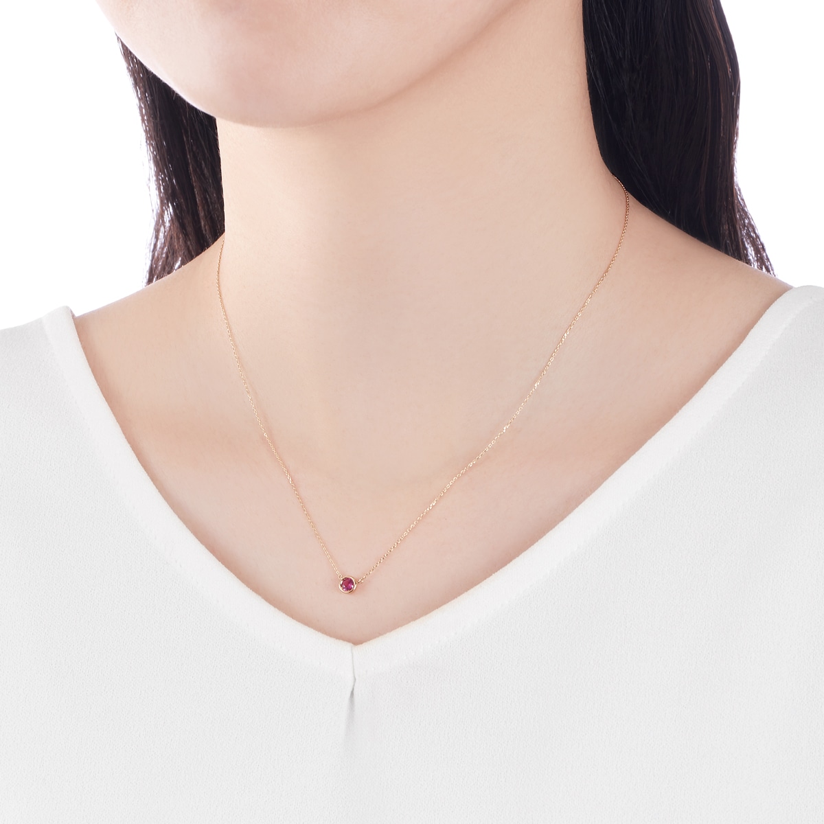 K18イエローゴールドルビーネックレス 