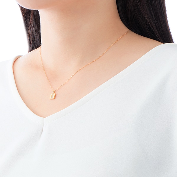 K18イエローゴールドダイヤモンドネックレス 