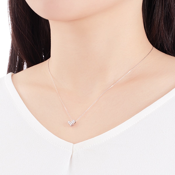 K10ホワイトゴールドダイヤモンドネックレス 