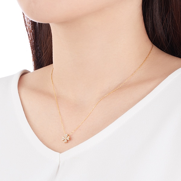 K10イエローゴールドダイヤモンドネックレス 