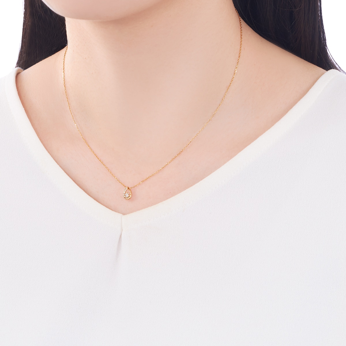 K10イエローゴールドダイヤモンドネックレス ペンダントネックレス Y1526323228(11700円)