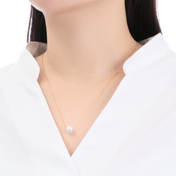 K18イエローゴールドアコヤ真珠ネックレス（8.5mm）: ペンダント・ペンダントネックレス|TSUTSUMIオンラインショップ