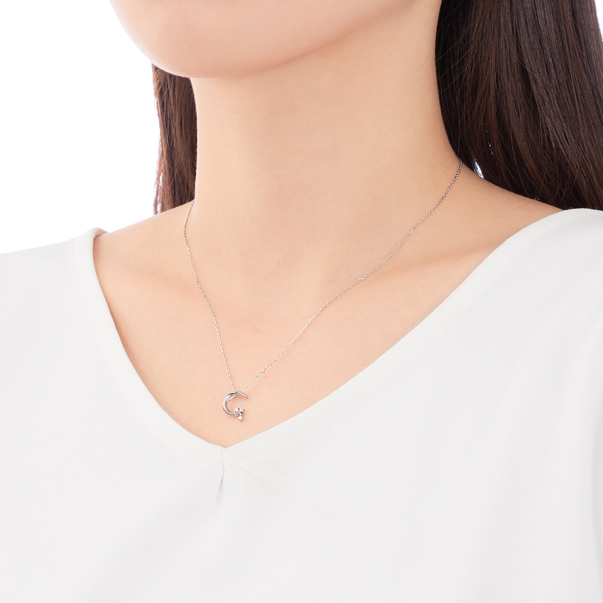 K10ホワイトゴールドダイヤモンドネックレス 