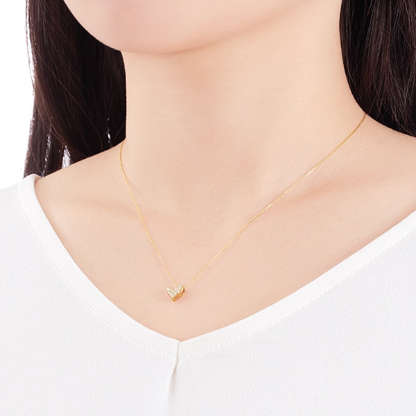 K10イエローゴールドダイヤモンドネックレス 