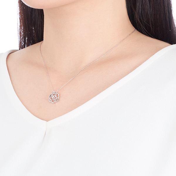 K10ホワイトゴールドダイヤモンドネックレス 