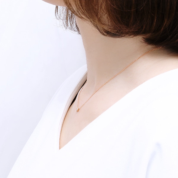 K18ピンクゴールドダイヤモンドネックレス 