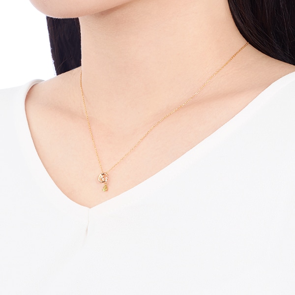 K10イエローゴールドペリドットネックレス 