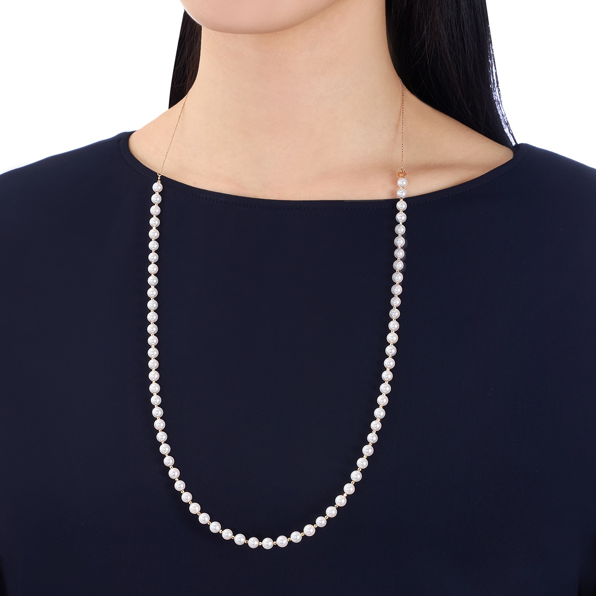 K18イエローゴールドアコヤ真珠ロングネックレス Rnc465 Tsutsumi ジュエリーツツミ ジュエリーファッション通販