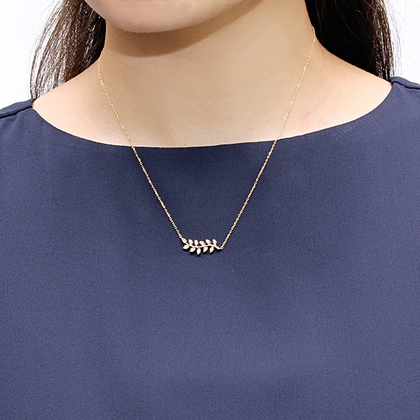 K10イエローゴールドダイヤモンドネックレス 